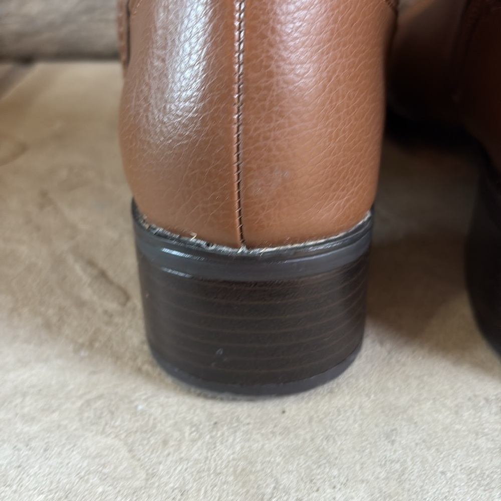 Etienne Aigner Brown Leather & Suede Knee-High Heeled Boots - Picture 9 of 15